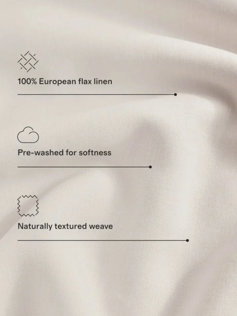 European Linen Sham Set Queen Standard Natural Chambray Tan